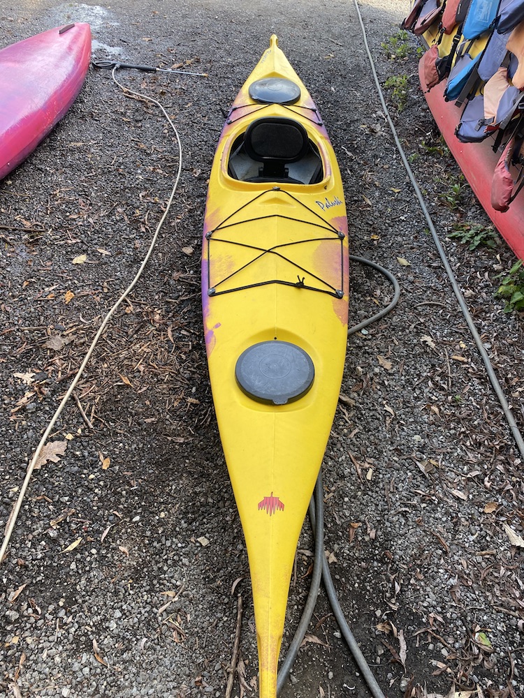 a close up of a kayak